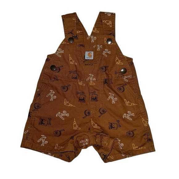 Carhartt Baby Overalls 9 Months Mr. Fix It Boy Outfit Baby shower Gift Set Tool - Picture 1 of 8